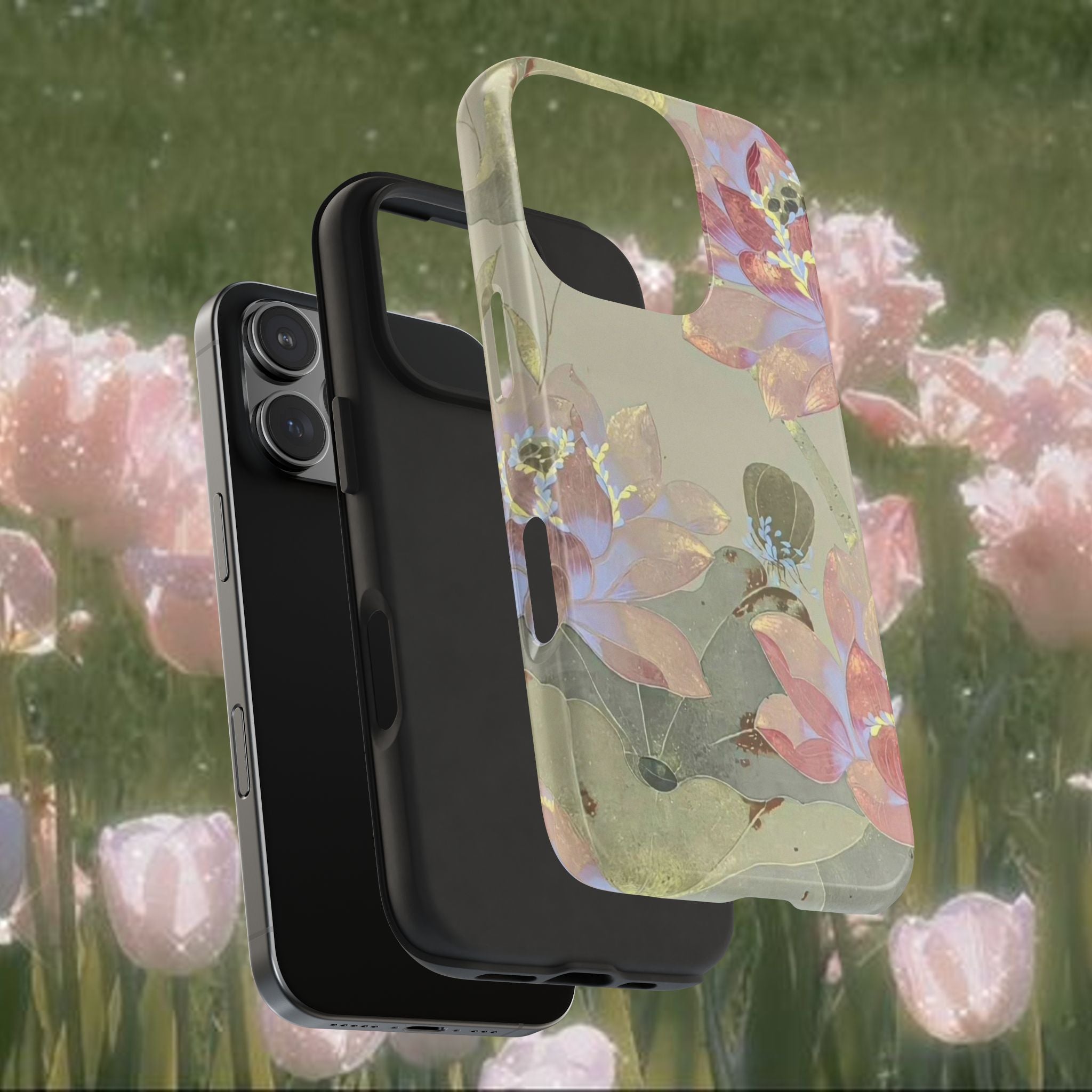 Dreamy Floral iPhone Case, Soft Botanical Aesthetic Protective Phone Cover