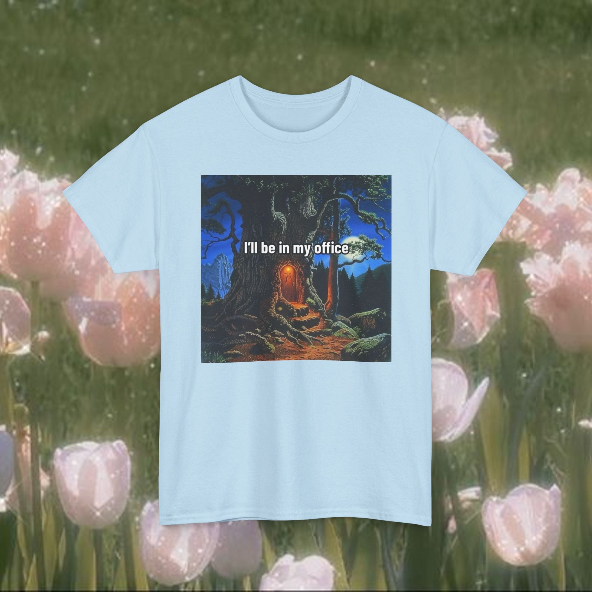 I’ll Be in My Office T-Shirt – Fantasy Forest Graphic Tee, Funny Introvert Meme Shirt, Cozy Cottagecore Aesthetic Unisex Tee