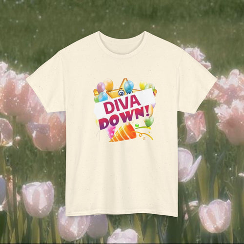 Diva Down Meme Graphic T-Shirt – Funny Y2K Pop Humor Tee, Bold Statement Shirt, Unisex Cotton Top