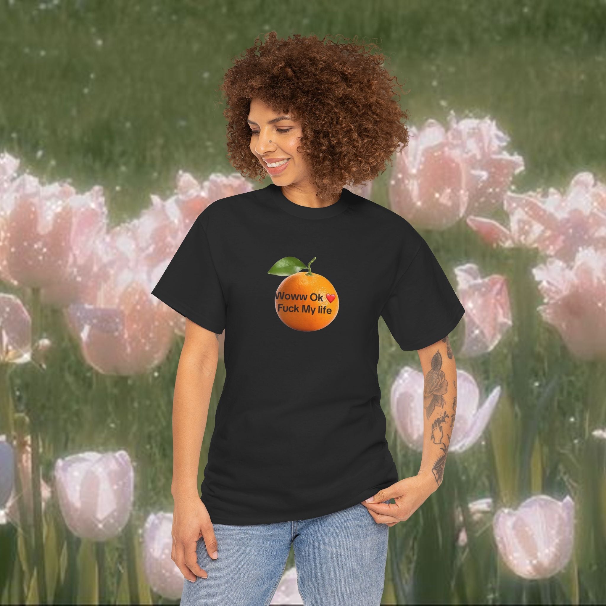 Woww Ok Fuck My Life Orange Shirt — Funny Meme Tee, Sarcastic Gift