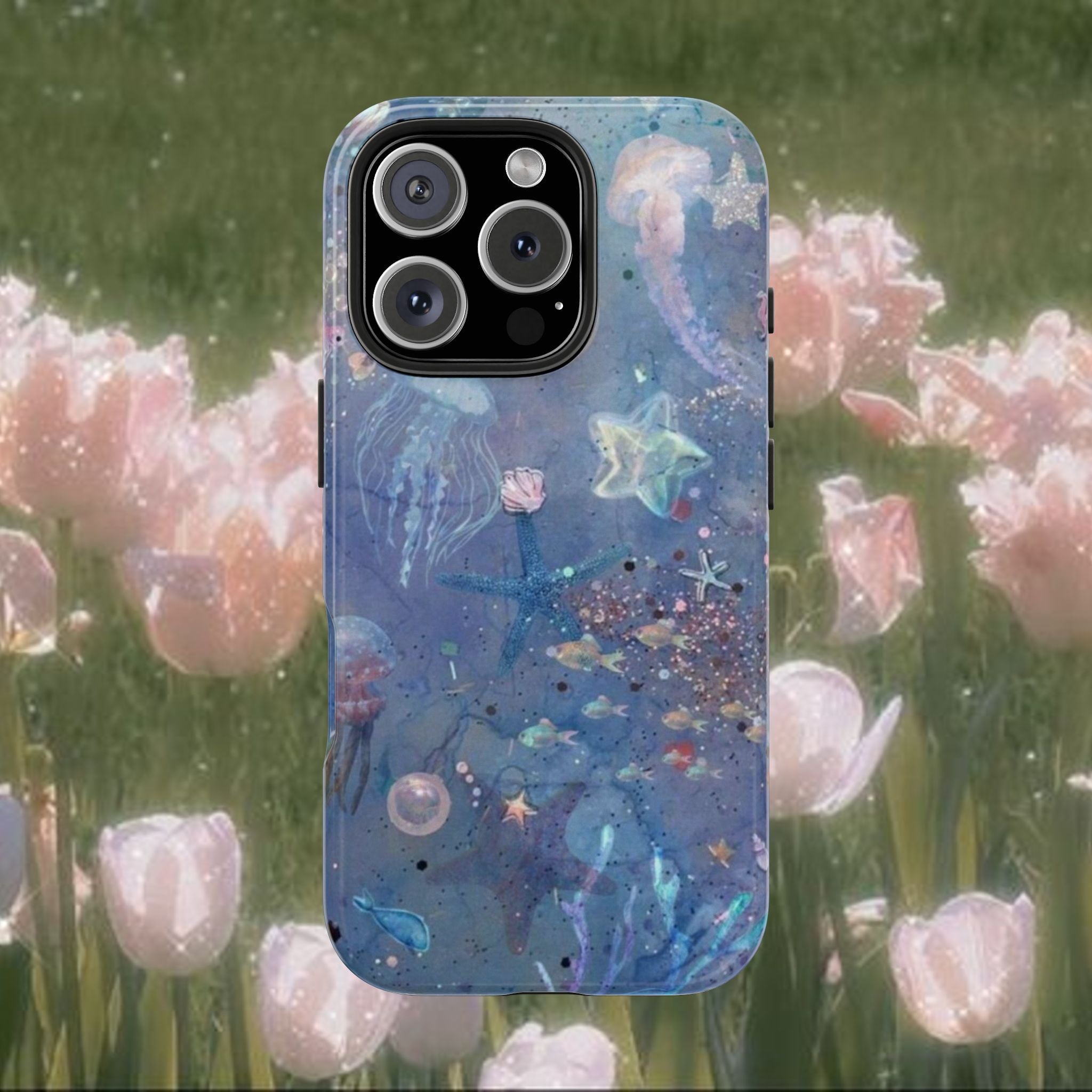 Dreamy Ocean iPhone Case, Blue Underwater Aesthetic Protective Phone Cover
