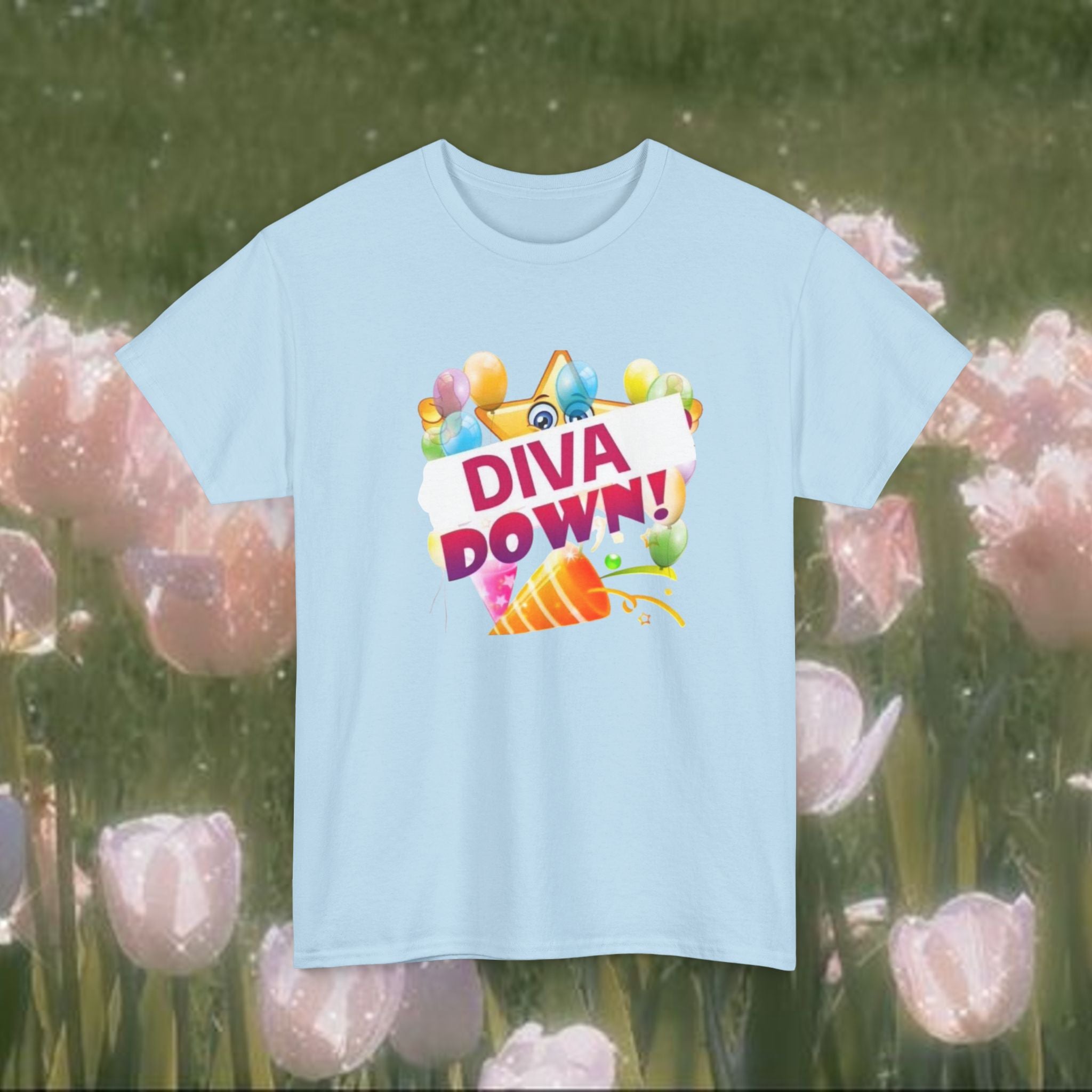Diva Down Meme Graphic T-Shirt – Funny Y2K Pop Humor Tee, Bold Statement Shirt, Unisex Cotton Top