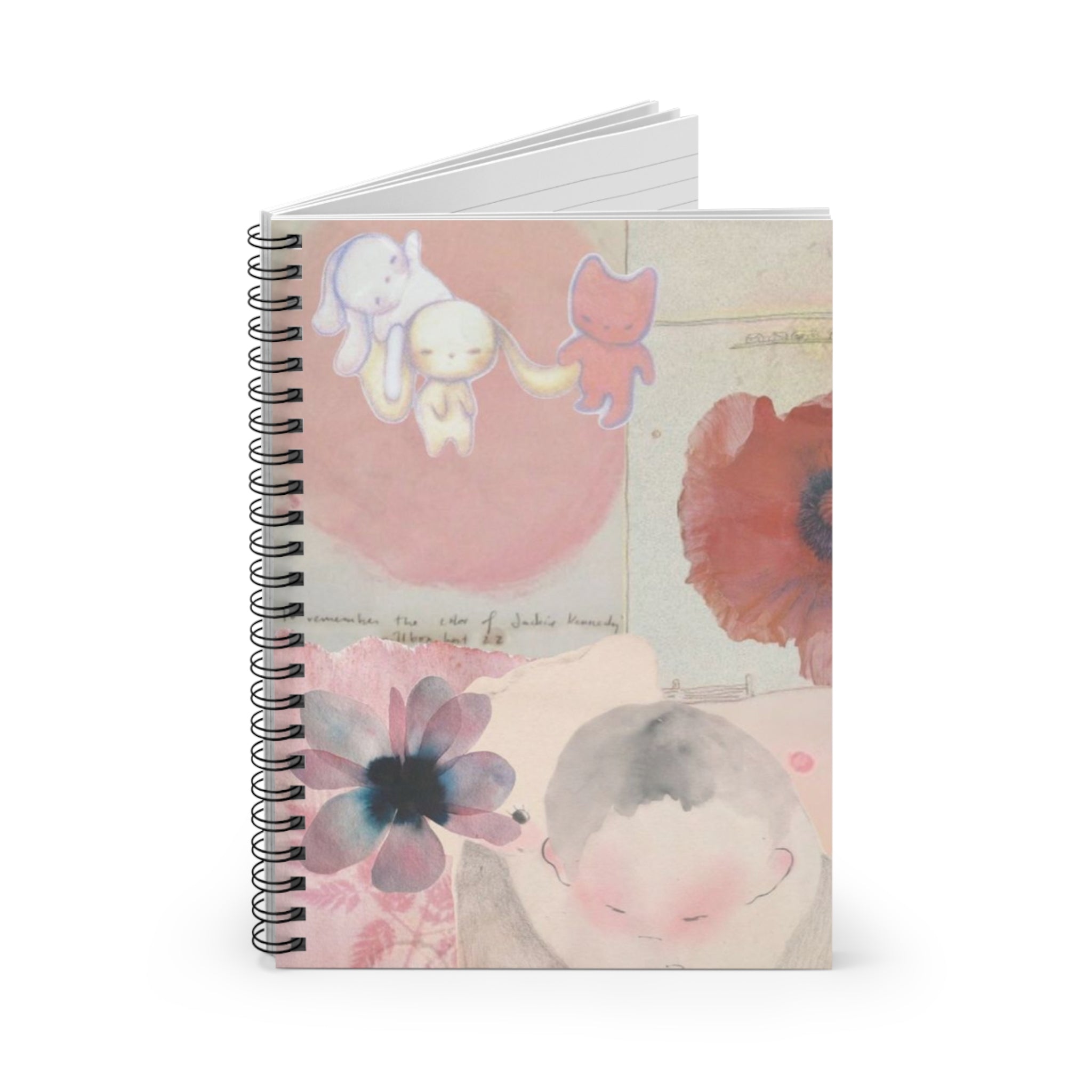 Cute Pastel Spiral Notebook, Aesthetic Kawaii Lined Journal for School, Work & Creative Writing