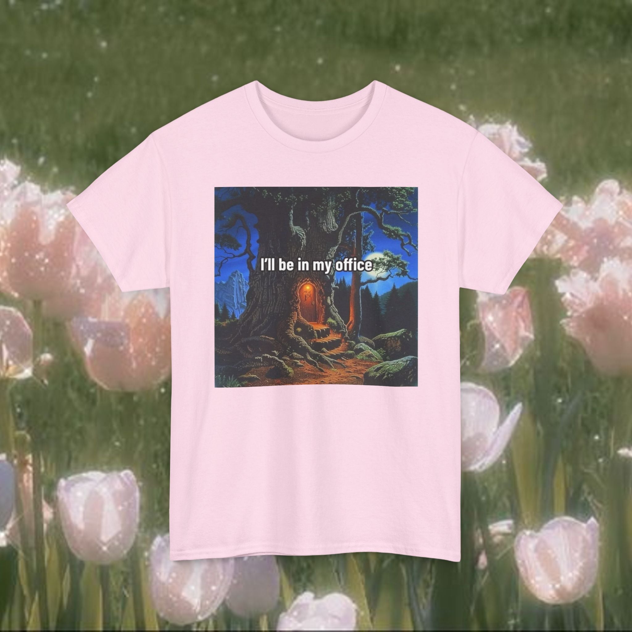 I’ll Be in My Office T-Shirt – Fantasy Forest Graphic Tee, Funny Introvert Meme Shirt, Cozy Cottagecore Aesthetic Unisex Tee
