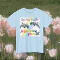 The Key to Life Is Gaslighting Yourself Funny Dolphin Graphic Meme T-Shirt