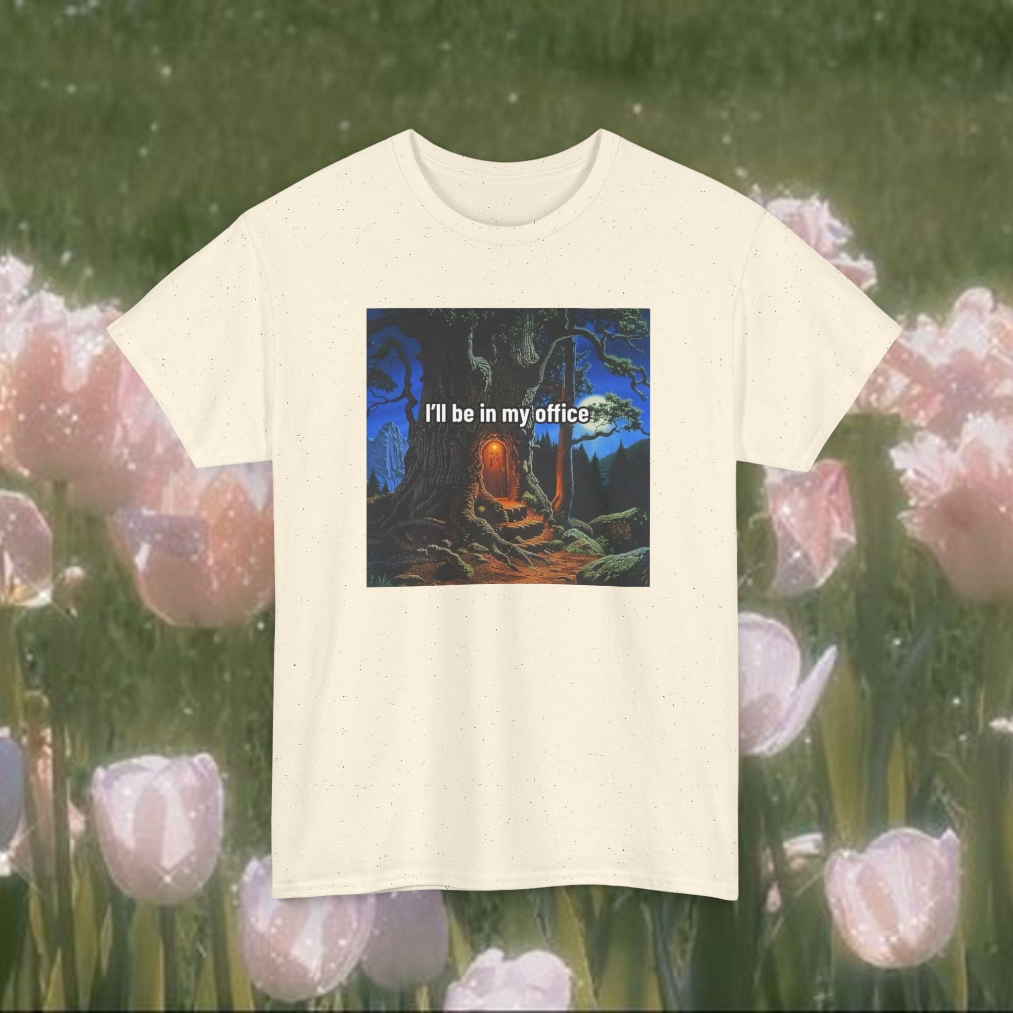 I’ll Be in My Office T-Shirt – Fantasy Forest Graphic Tee, Funny Introvert Meme Shirt, Cozy Cottagecore Aesthetic Unisex Tee