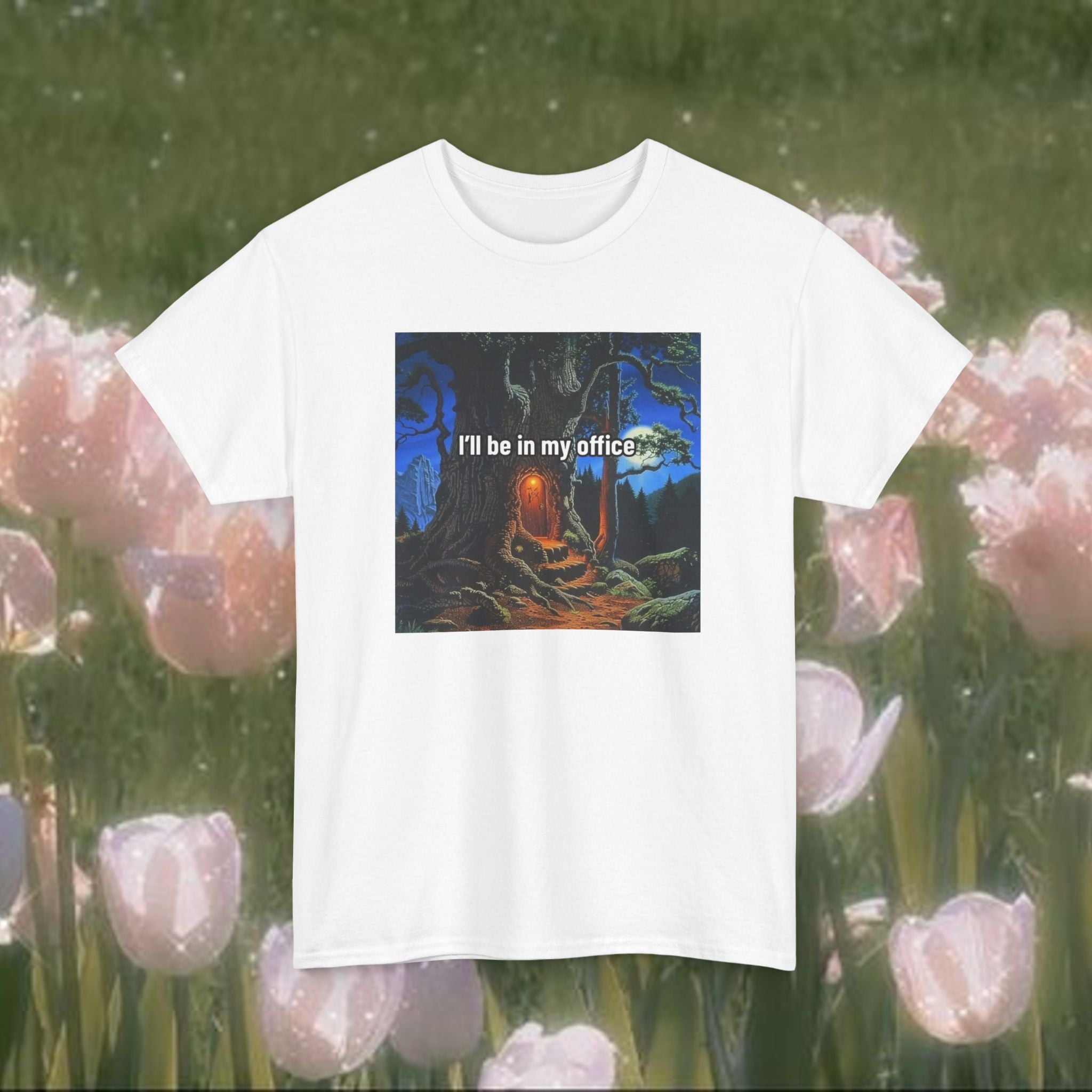 I’ll Be in My Office T-Shirt – Fantasy Forest Graphic Tee, Funny Introvert Meme Shirt, Cozy Cottagecore Aesthetic Unisex Tee