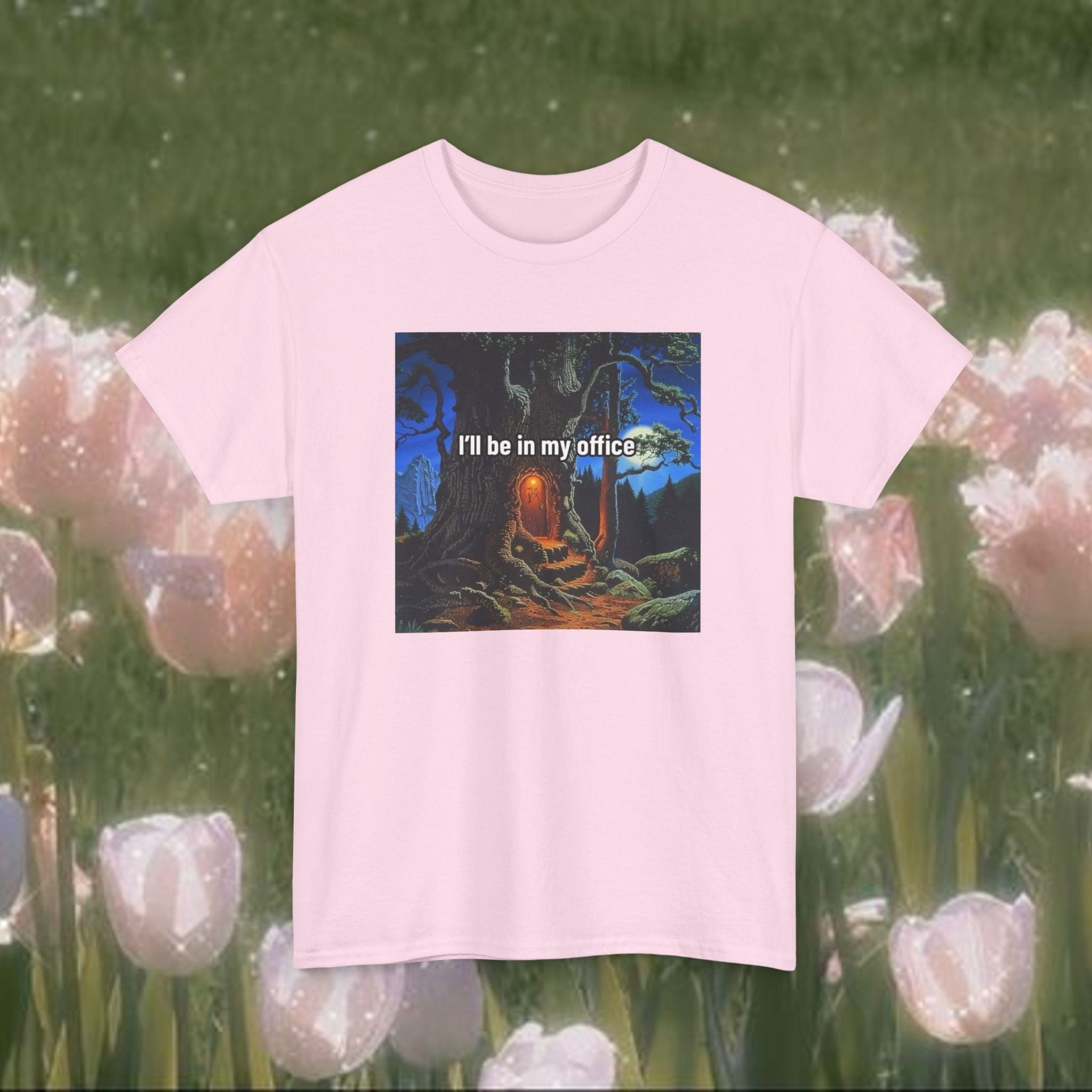 I’ll Be in My Office T-Shirt – Fantasy Forest Graphic Tee, Funny Introvert Meme Shirt, Cozy Cottagecore Aesthetic Unisex Tee
