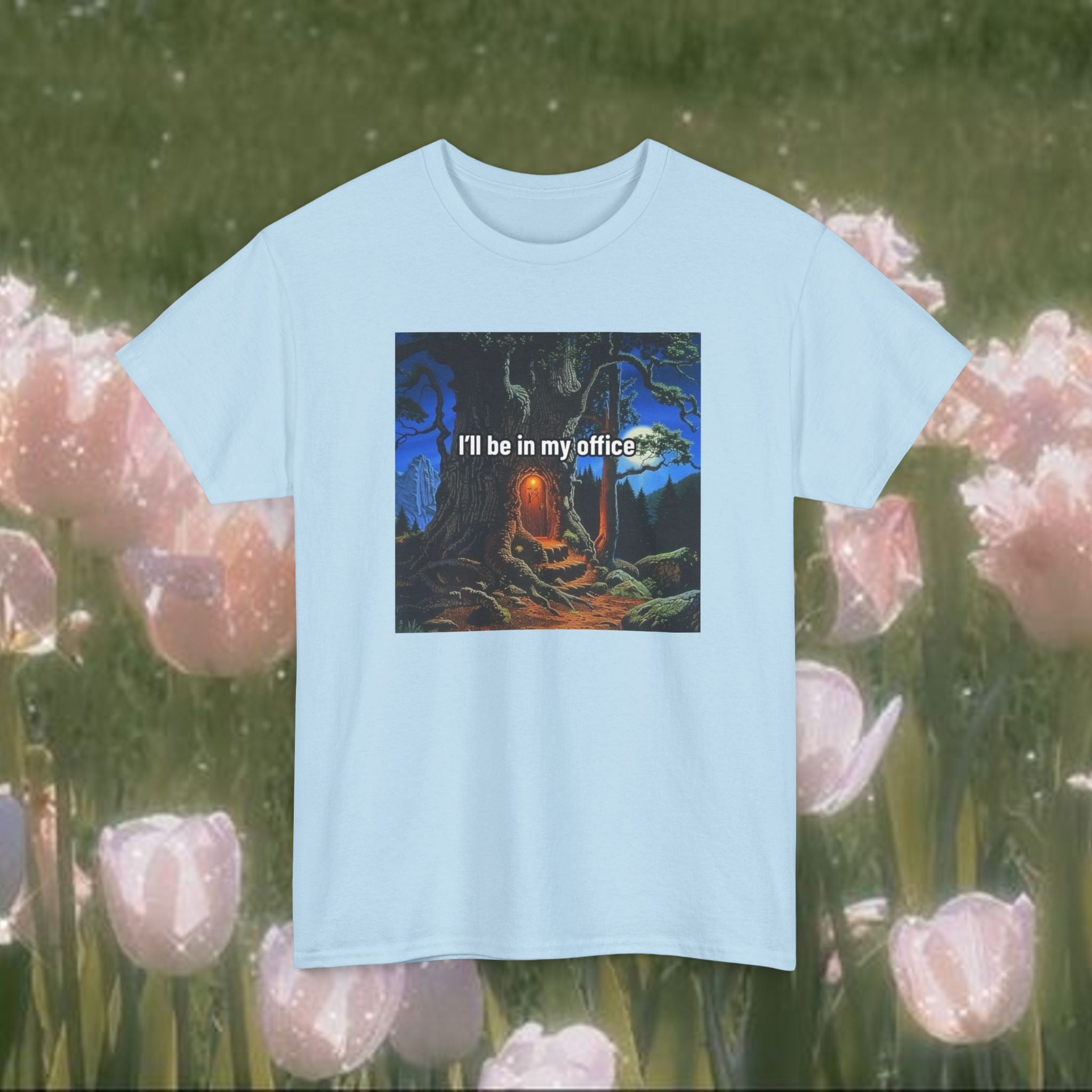 I’ll Be in My Office T-Shirt – Fantasy Forest Graphic Tee, Funny Introvert Meme Shirt, Cozy Cottagecore Aesthetic Unisex Tee