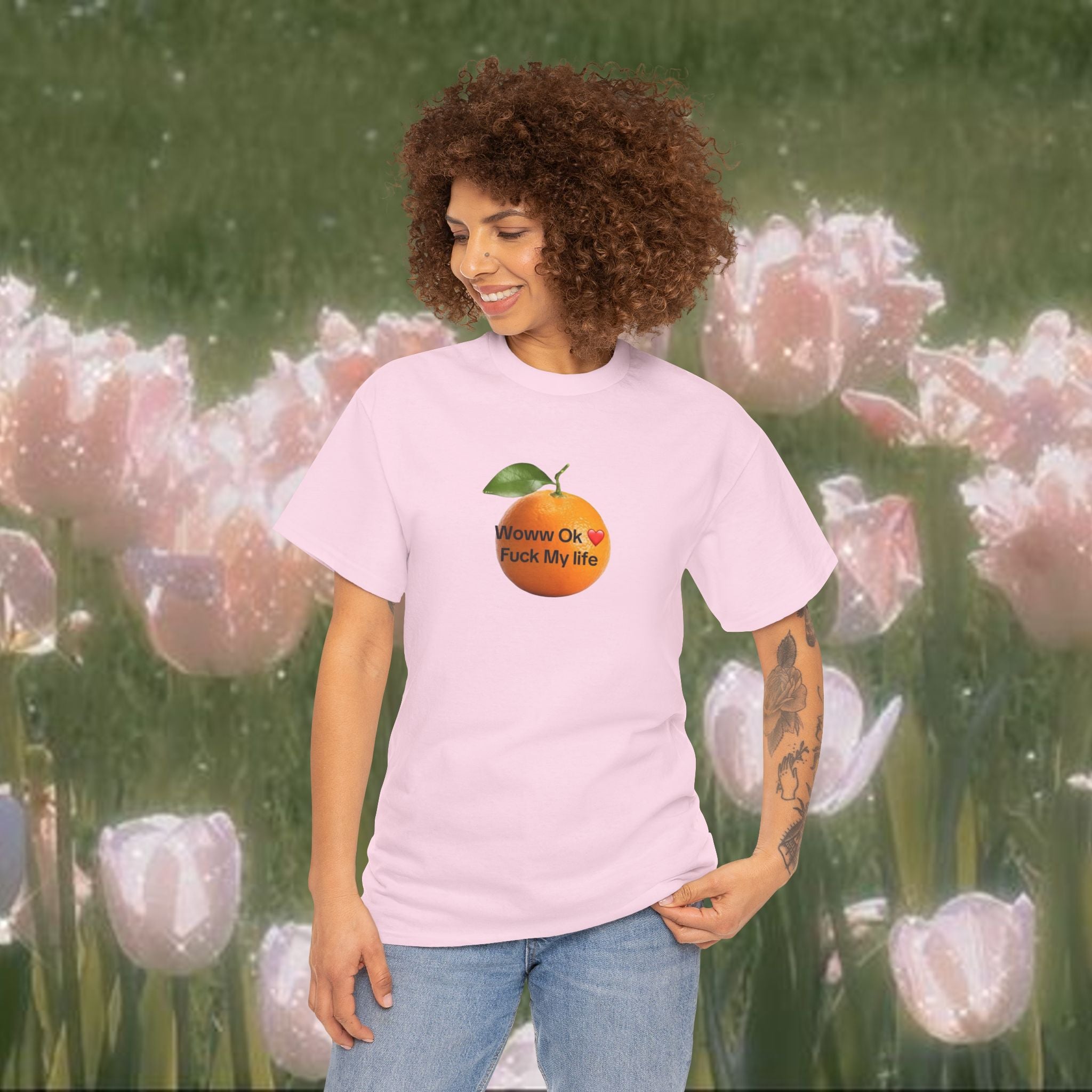 Woww Ok Fuck My Life Orange Shirt — Funny Meme Tee, Sarcastic Gift