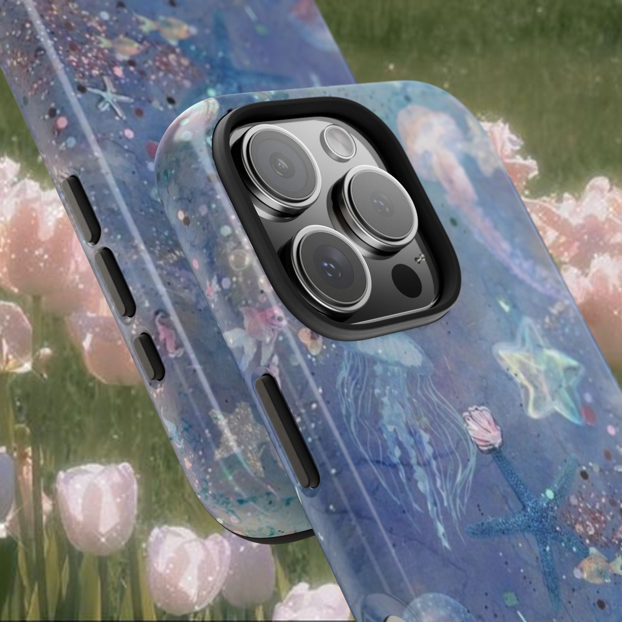 Dreamy Ocean iPhone Case, Blue Underwater Aesthetic Protective Phone Cover