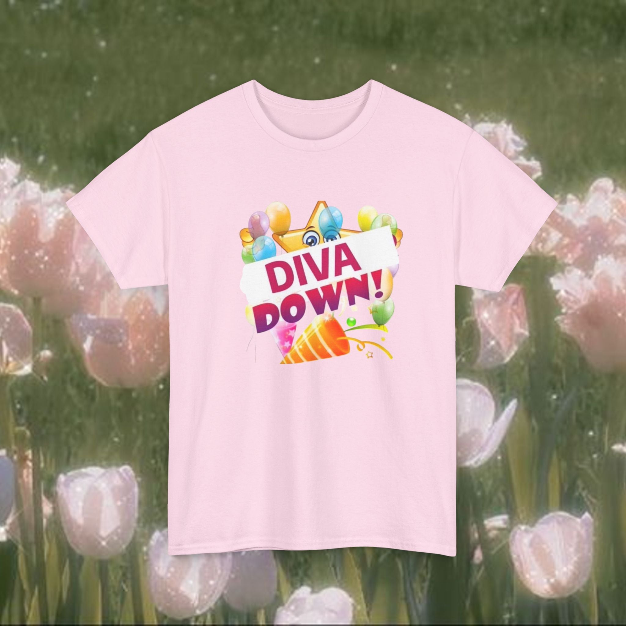 Diva Down Meme Graphic T-Shirt – Funny Y2K Pop Humor Tee, Bold Statement Shirt, Unisex Cotton Top
