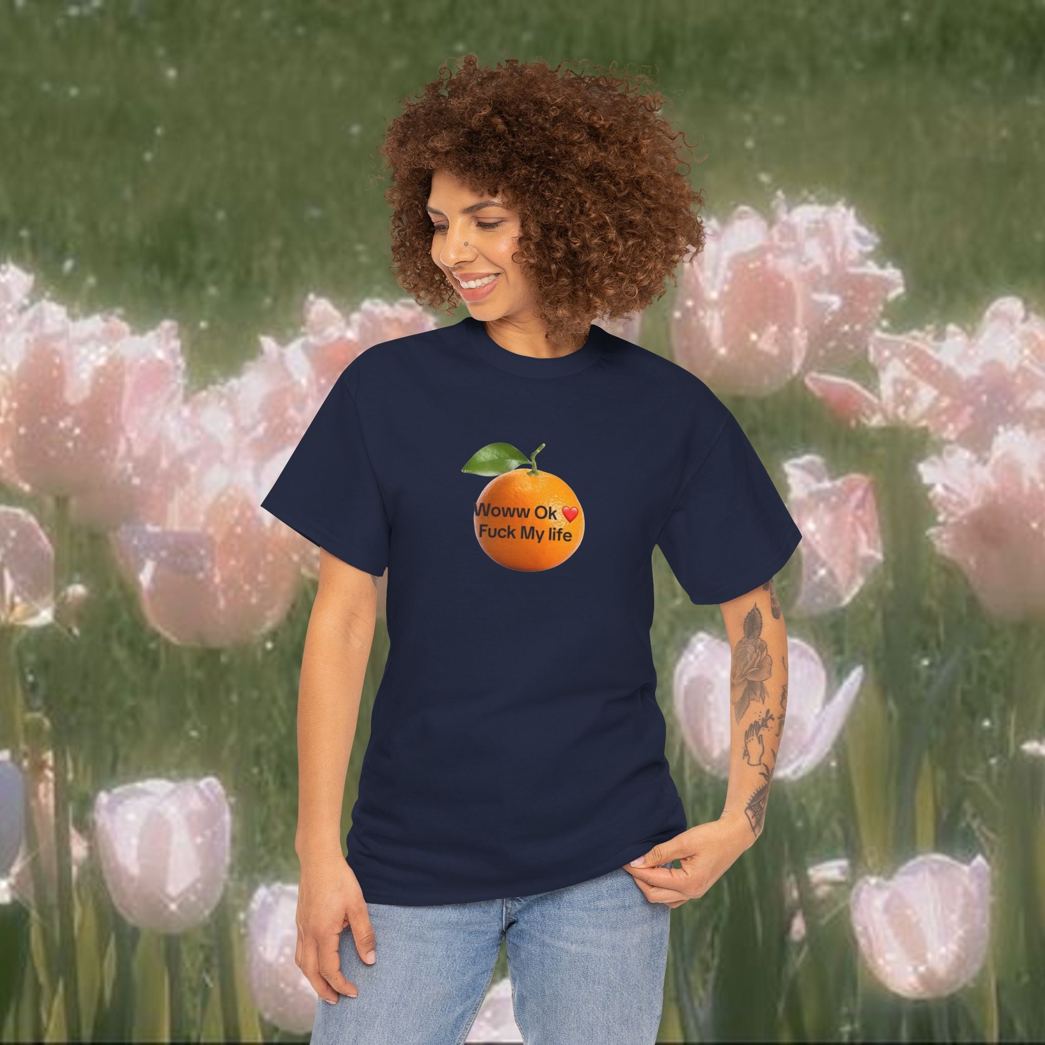 Woww Ok Fuck My Life Orange Shirt — Funny Meme Tee, Sarcastic Gift