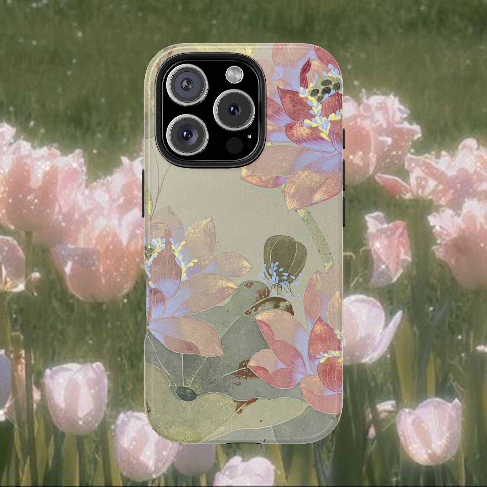Dreamy Floral iPhone Case, Soft Botanical Aesthetic Protective Phone Cover