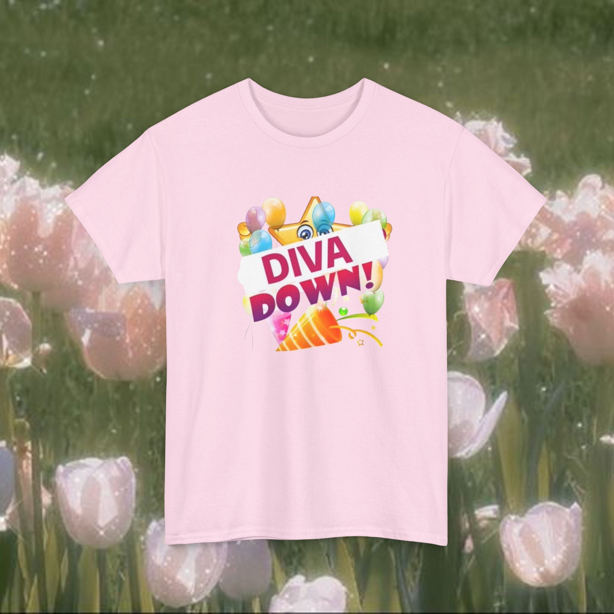 Diva Down Meme Graphic T-Shirt – Funny Y2K Pop Humor Tee, Bold Statement Shirt, Unisex Cotton Top