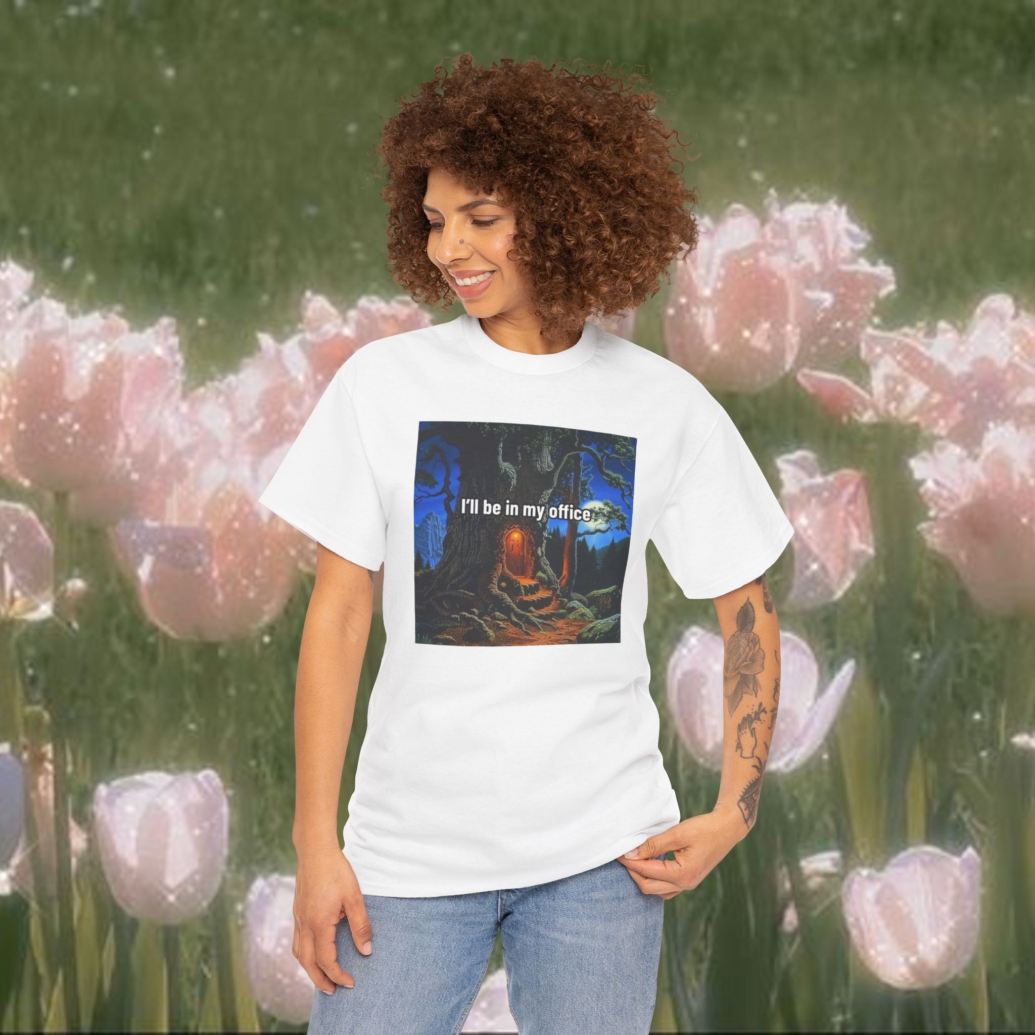 I’ll Be in My Office T-Shirt – Fantasy Forest Graphic Tee, Funny Introvert Meme Shirt, Cozy Cottagecore Aesthetic Unisex Tee