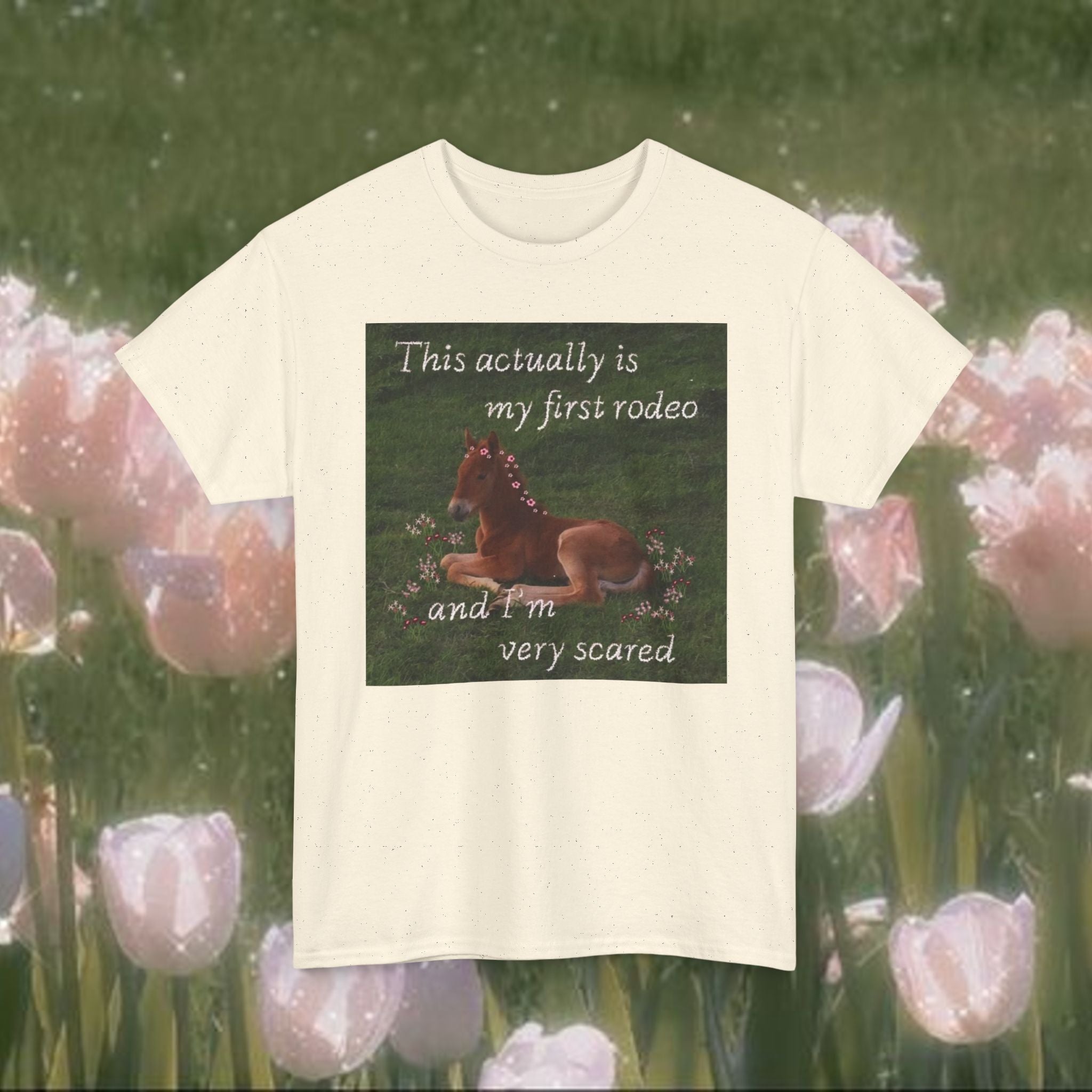 This Is Actually My First Rodeo T-Shirt – Funny Anxious Meme Tee, Soft Minimal Graphic Shirt, Unisex Cotton Humor Top