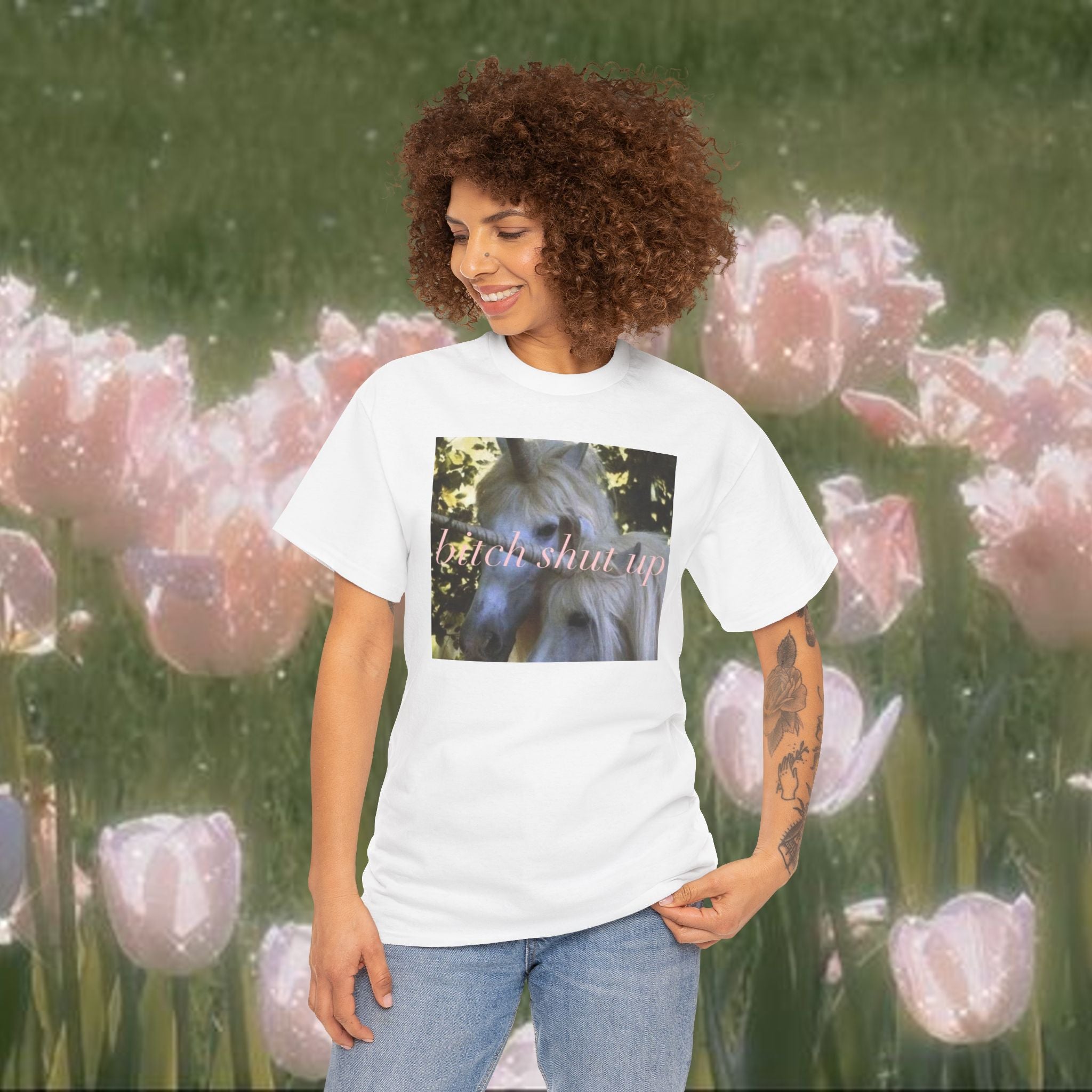 Vintage Unicorn Meme T-Shirt – Funny Sarcastic Graphic Tee, Coquette Y2K Aesthetic Shirt, Unisex 100% Cotton